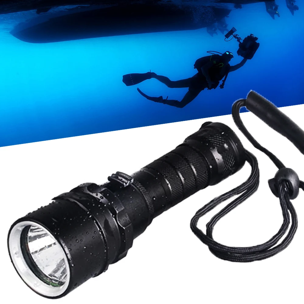 XML2 T6 фонарик Дайвинг светодиодный Lantena 18650 Батарея Перезаряжаемые фонарь для