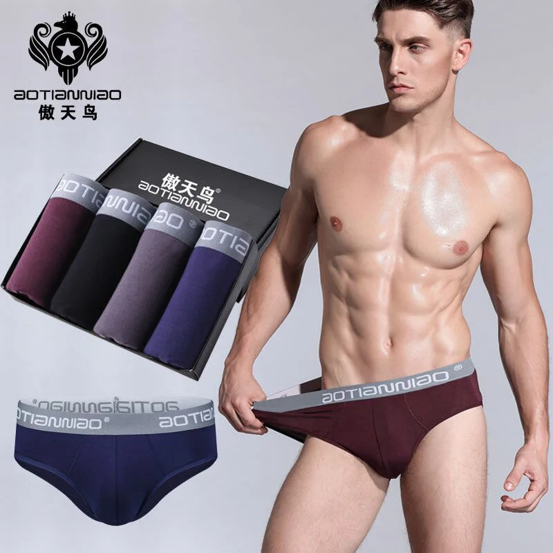 4PCS/lot 5XL Modal Men's Underwear Briefs Breathable Man underpants Briefs Panties Male Underwear Comfortable Shorts Men Briefs