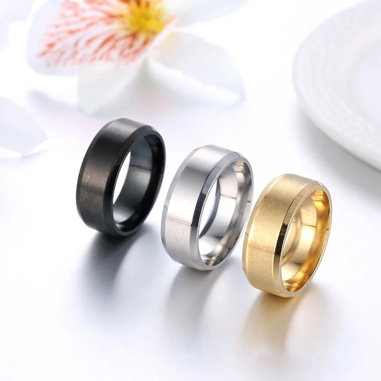 

Stainless Steel Men's Ring Titanium Steel Brushed Couple Rings Simple Fashion Frosted Ring Stainless Steel Jewelry Couple gifts