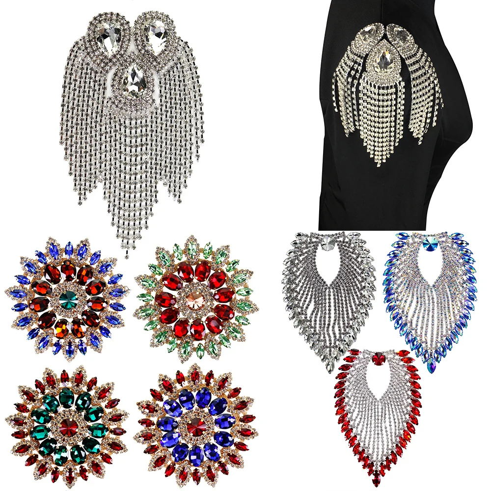 1 шт. Стразы ручной работы с алмазным кристаллом Цветочная аппликация нашивки для