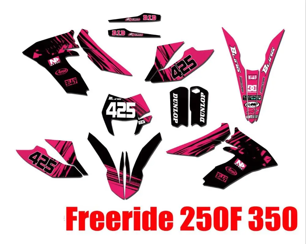 For KTM Freeride 250 350 Motorcycle Custom Numbers Names GRAPHICS BACKGROUNDS DECALS STICKERS Kits 250F | Автомобили и мотоциклы