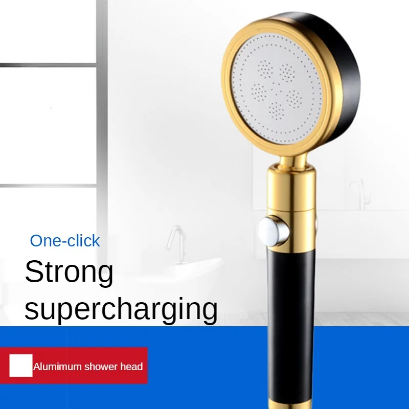 

NEW Filter and Detachable Space Aluminum Shower Head One-Button Water Stop High Pressure 360 Degree Rotating Bathroom