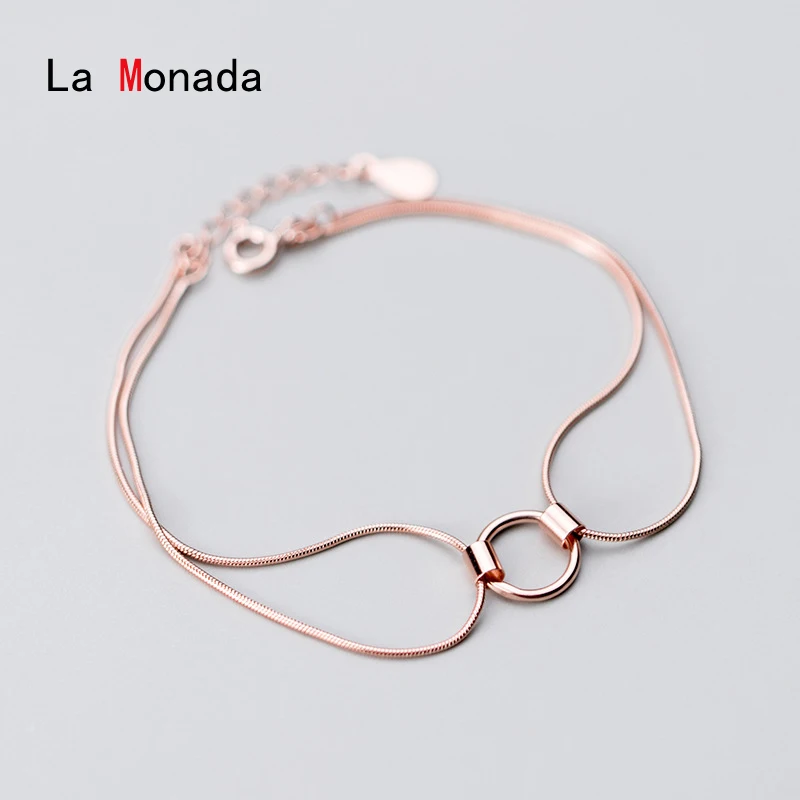 

La Monada 925 Sterling Silver Jewelry Snake Chain Bracelets For Women Trendy Girls Silver 925 Bracelet Woman Accessories Fashion