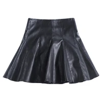 autumn winter new pu leather skirts waist waist was thin high waist small skirt anti take light umbrella skirt 2019