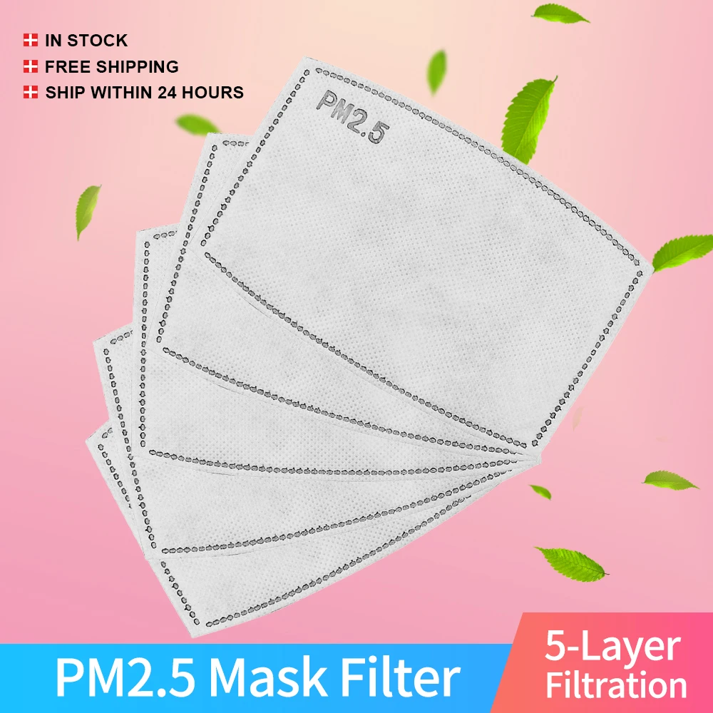 

2-1000PCS PM2.5 Mask Filter Pads For Adult Kids Anti Dust Haze Breathable Protective Disposable Mask Child Masque Enfant Jetable