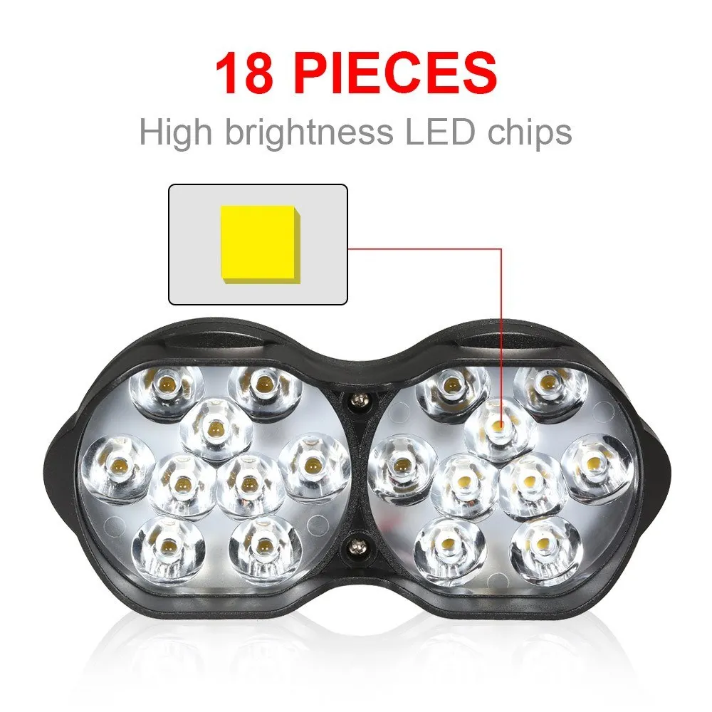 

30W 3000LM 18LED Motorcycle Headlight Waterproof For Any Weather Situation Waterproof Light High Power LED Lights
