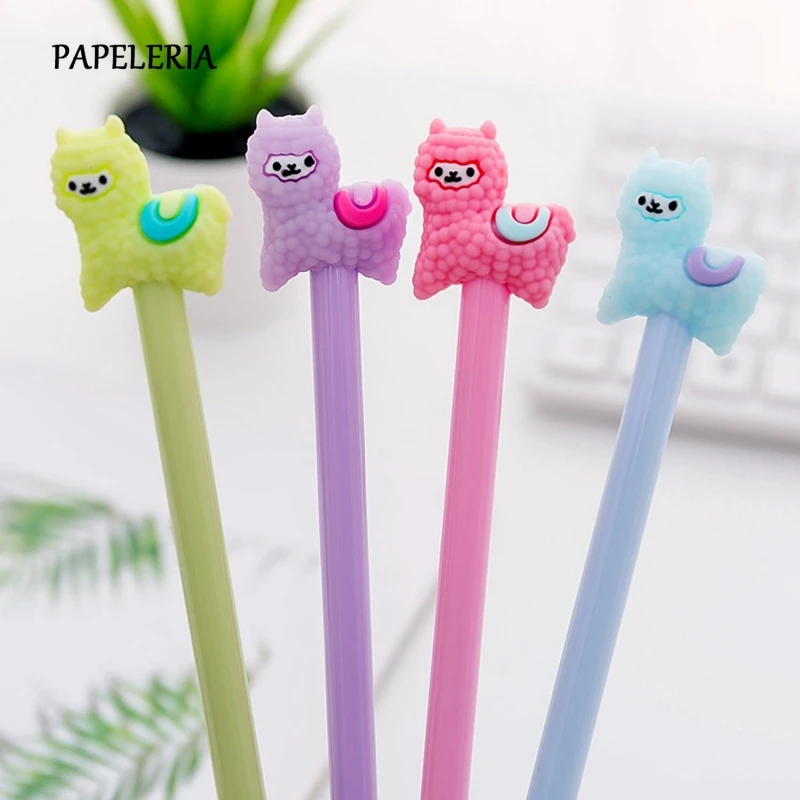 

Gel Pens Korean Cartoon Creative Alpaca Neutral Pen Student Writing Office Stationery Black Signature Pen 0.5mm