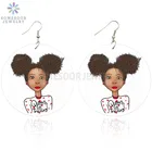 Деревянные висячие серьги SOMESOOR, новинка 2020 года, для девочек, в стиле Африканской души, для тренировок, с королевой, в африканском стиле, подвесные украшения для женщин, подарки