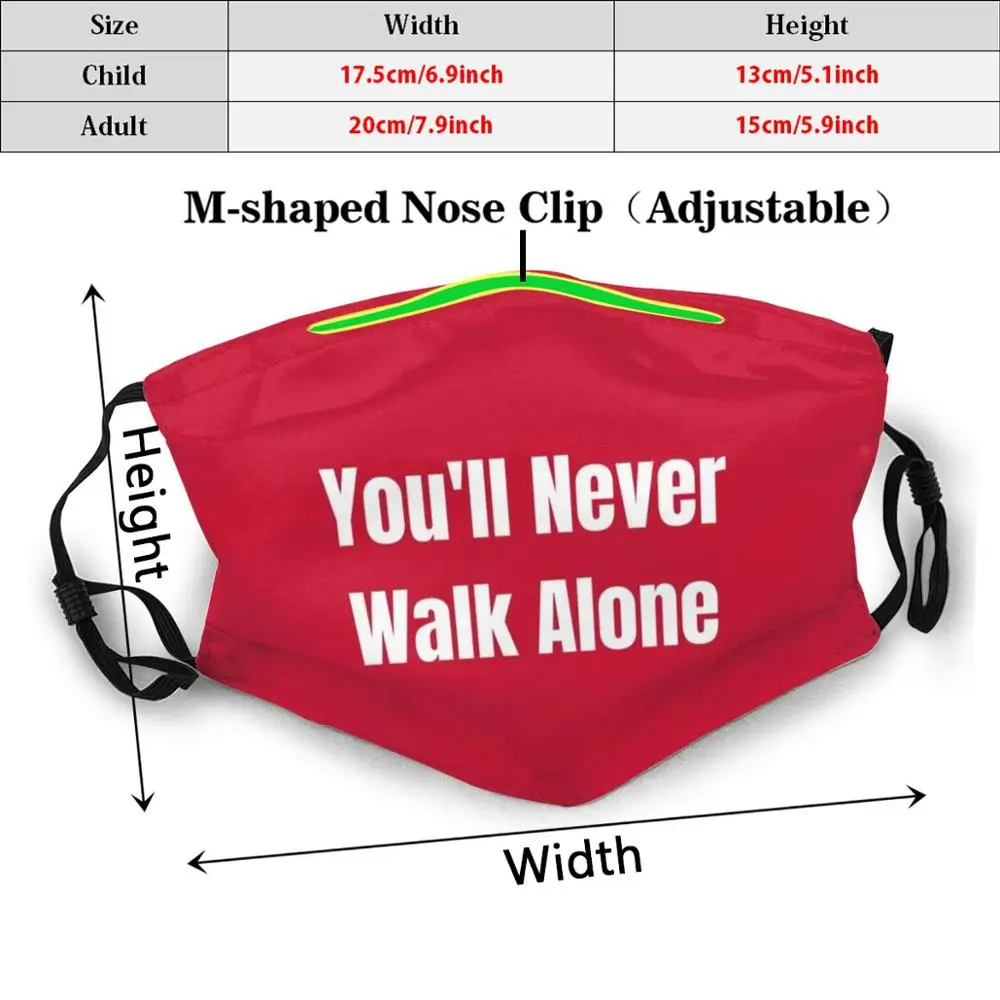 Youwill Never Walk Alone Ynwa Mask многоразовая маска с фильтром Pm2.5 | Аксессуары для одежды