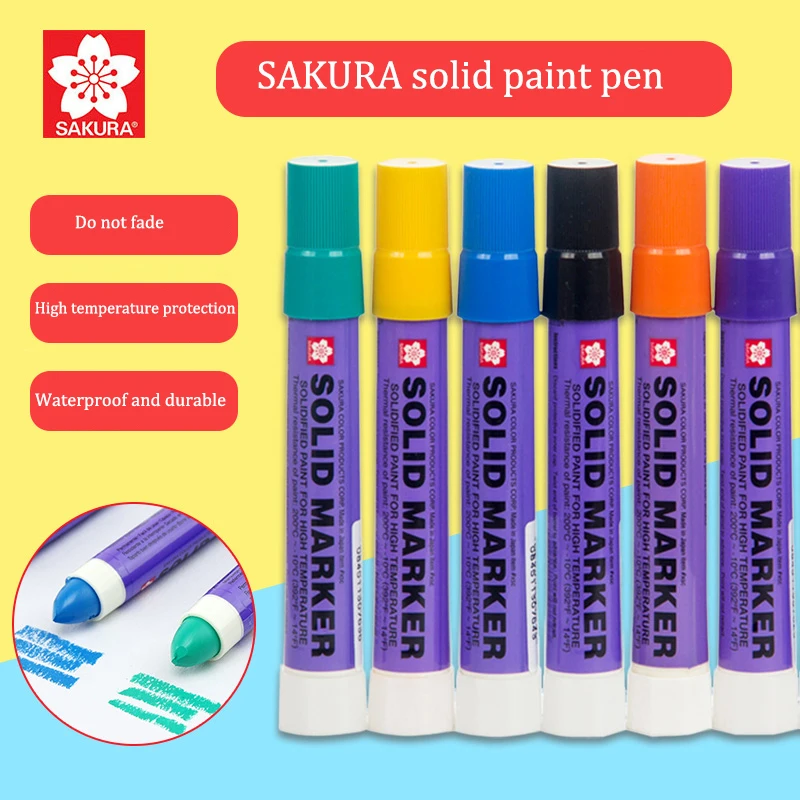 

8pcs / 8 Colors SAKURA Cherry Blossom Solid Marker Pen XSC Industrial Pen Crayons High Temperature Resistant and Waterproof