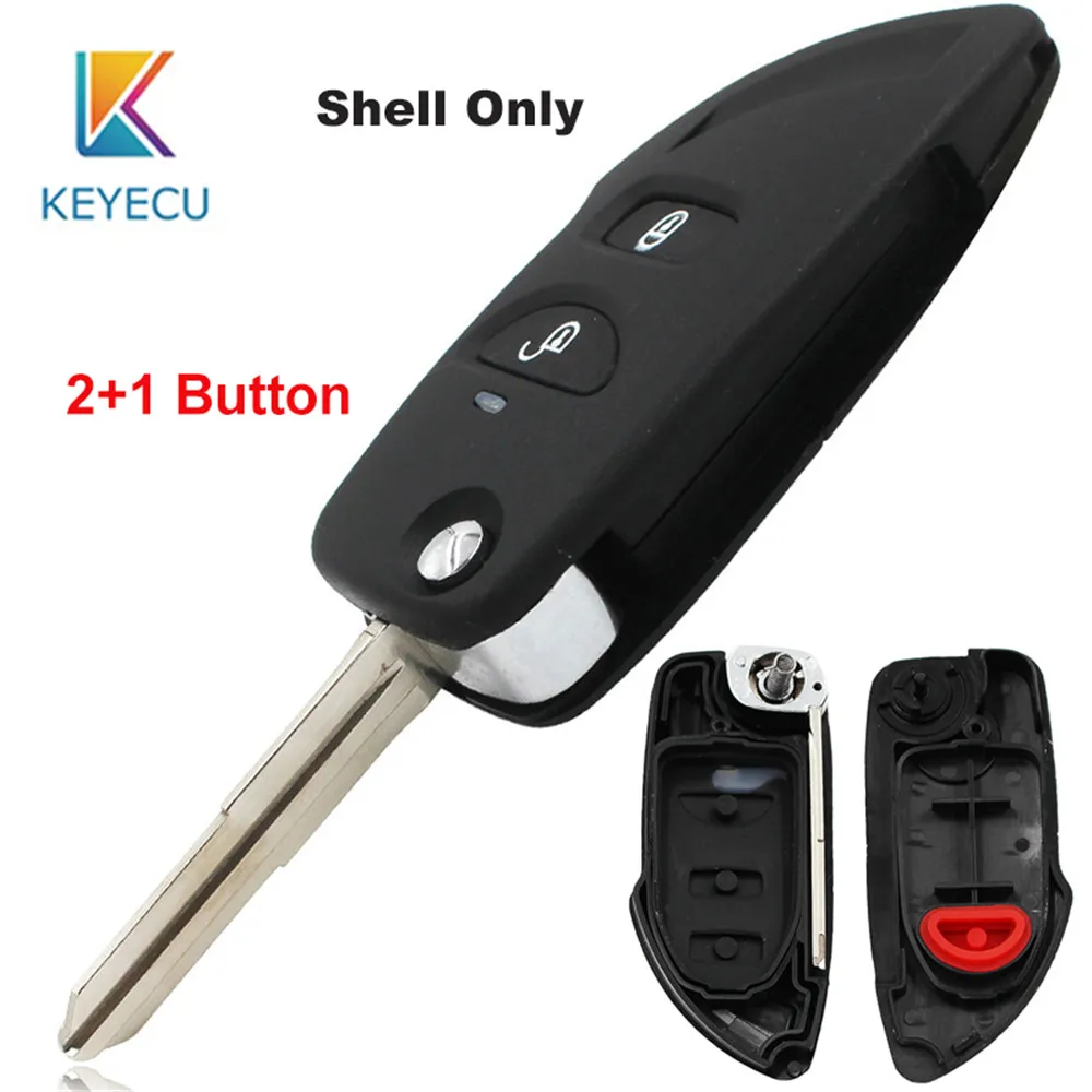 KEYECU 2+ 1/3 кнопки дистанционного флип корпус умного ключа складной пульт дистанционного ключа оболочки Корпус Fob для hyundai Tucson неразрезное Левостороннее лезвие