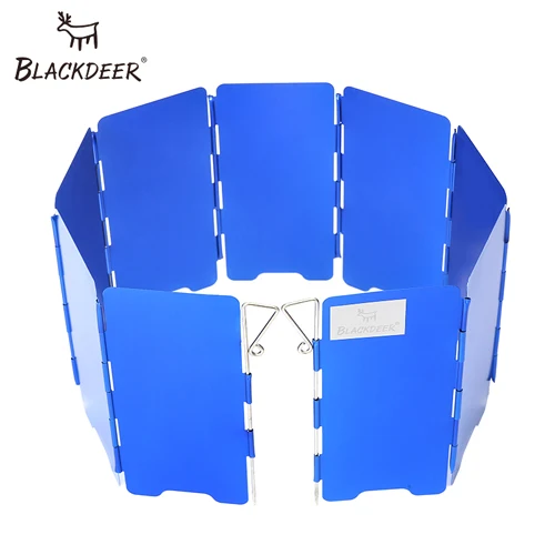Blue BLACKDEER Кемпинга Газовая плита ветрового стекла складной анодированный Алюминий ветрозащитный складные столы и стулья для лобового стекла 9-пластина с сумкой для хранения - Цвет: Blue