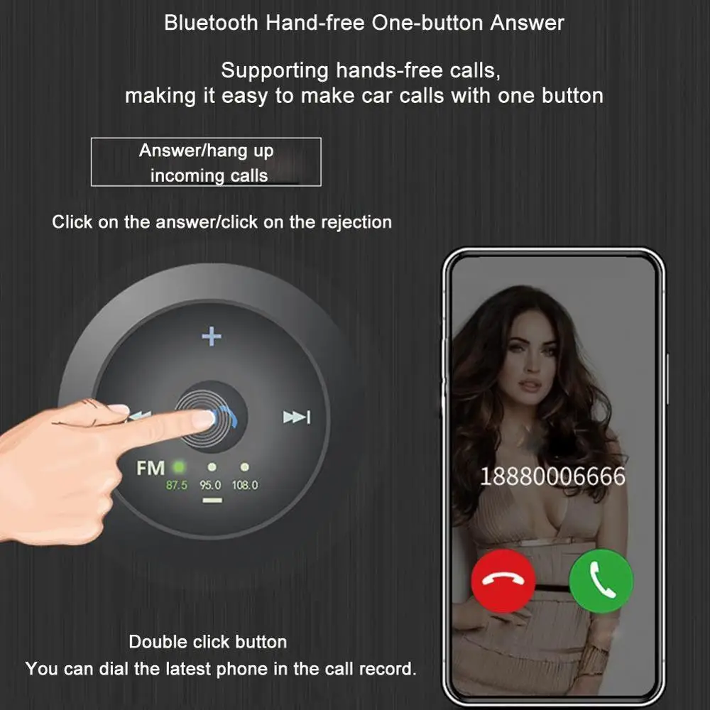 Высокое качество 3 5 мм Автомобильный MP3-плеер Музыка адаптер хендсфри AUX Bluetooth 0