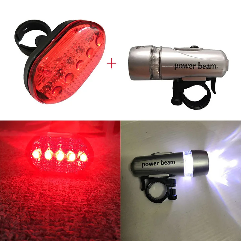 5LED велосипедный передний головной светильник + задний набор MTB велосипедных