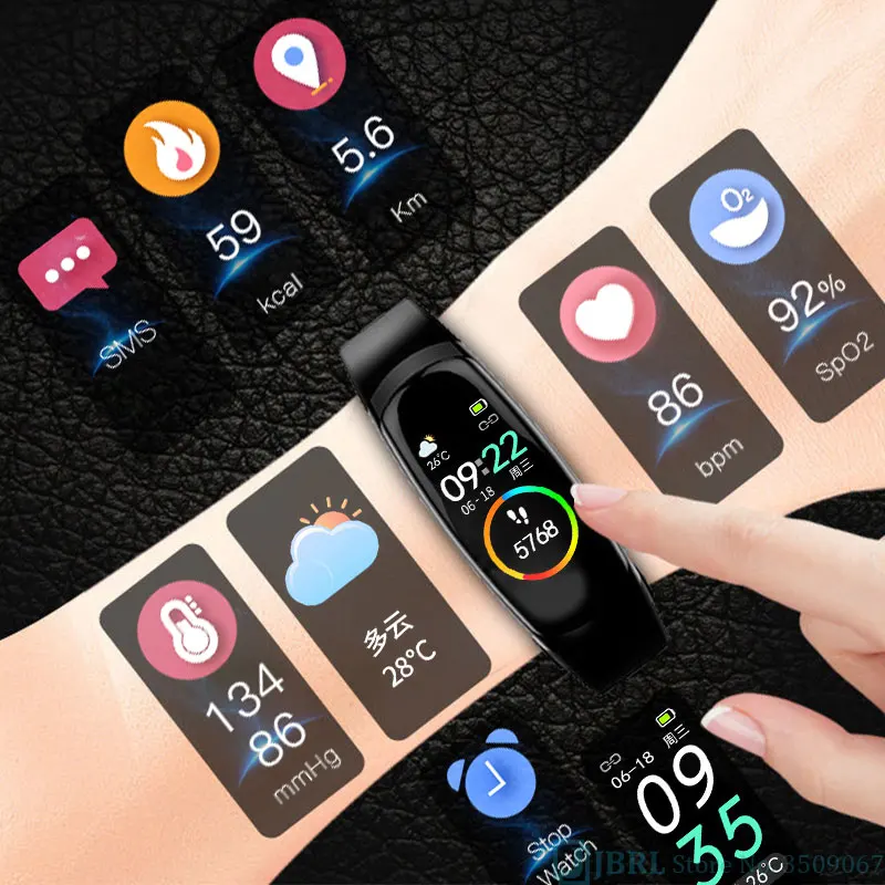 Спортивные Смарт-часы женские Smartband мужские подходят часы браслет для женщин