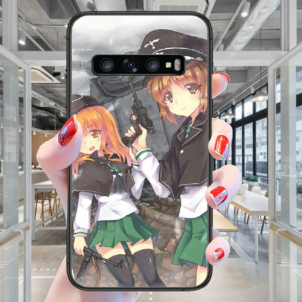 Чехол для телефона с аниме GIRLS und PANZER Samsung Galaxy Note S 8 9 10 20 Plus E Lite Uitra черный бампер из