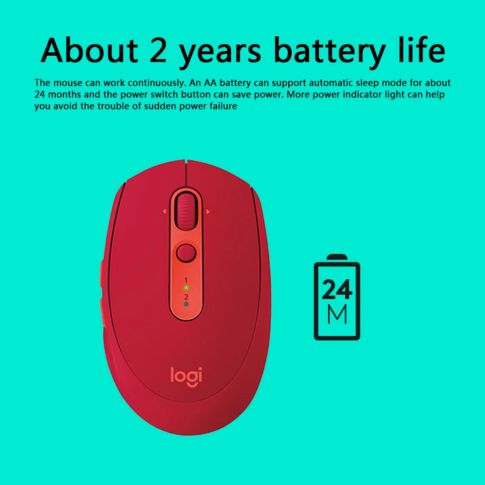 

Wireless Mouse Gaming Computer Bluetooth-compatible PC Dual Mode Mute Mice for Logitech M590 Office Caring Computer Supplies