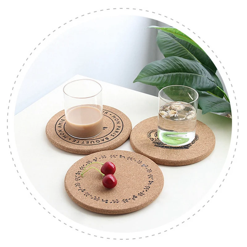 Новые европейские винтажные пробковые изоляционные подушечки круглые кофейные
