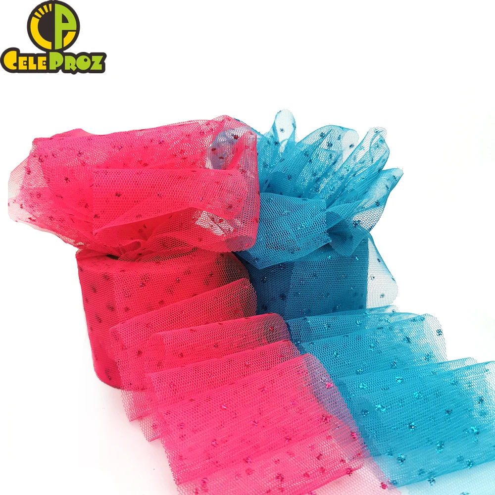 Блестящий тюль 6 см сверкающие блестящие сетчатые ленты с блестками в рулоне