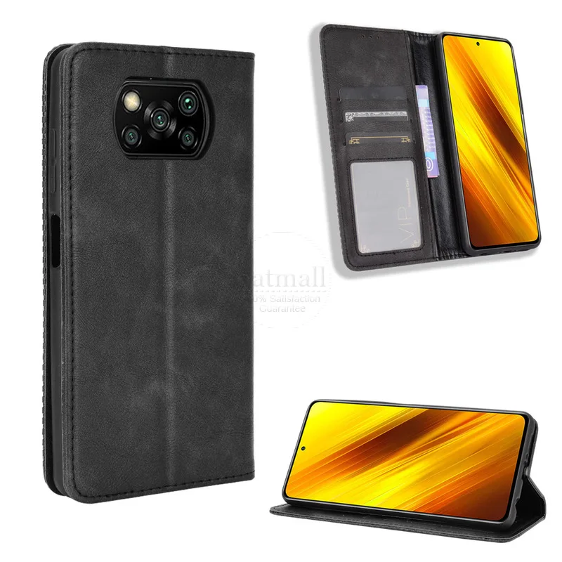 for xiaomi mi poco x3 x3 pro gt case book wallet vintage magnetic leather flip cover card stand soft cover luxury phone bags free global shipping