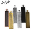 10 шт.лот 10x50 мм Прямоугольный кабошон подвесной базовый лоток Камеярамка ободок настройки для DIY ювелирных изделий ремесла аксессуары