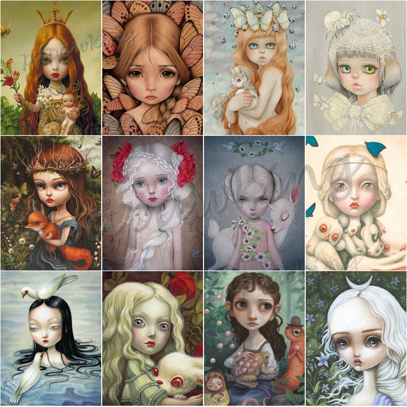 

Puppet Doll Illustration 5D Diy Diamond Painting Cartoon Nursery Full Diamond Embroidery Cross Stitch Mosaic Kit Home Decor Gift