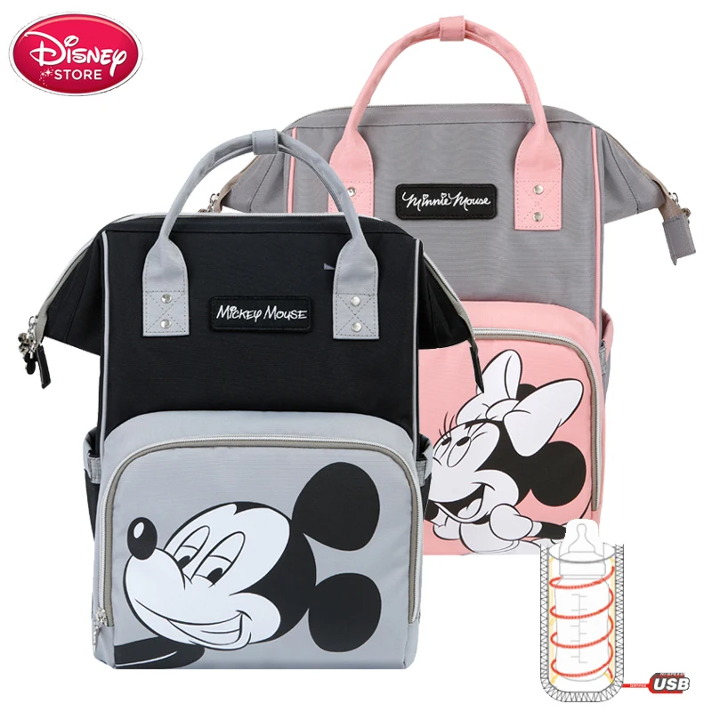 

Disney Mickey Minnie Mouse Diaper Bags Mummy Maternity Nappy Bag Large Capacity Baby Care Nursing Bag Mom's Travel Backpack