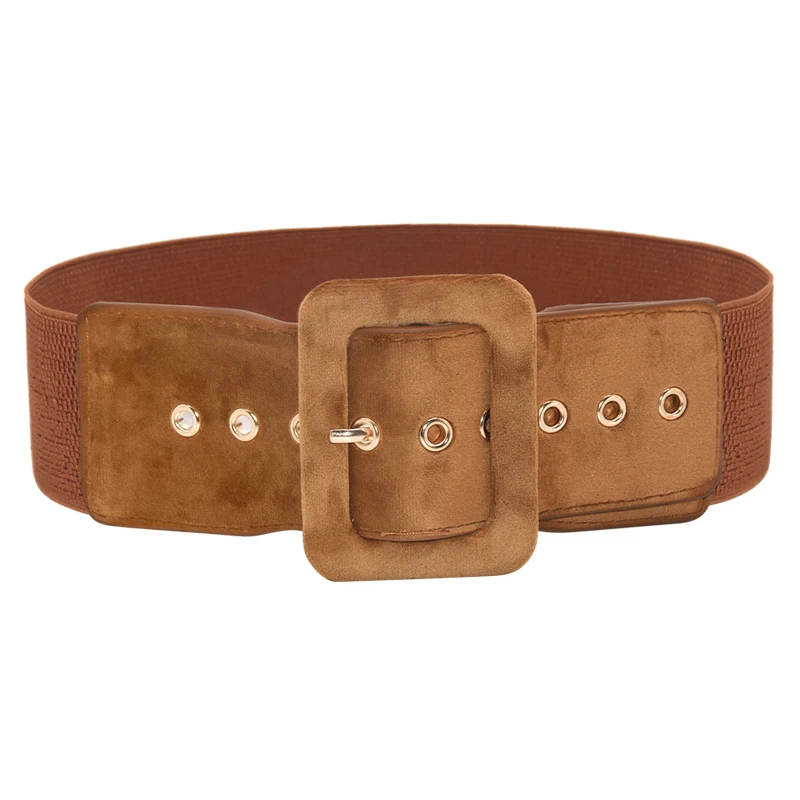 Ремень женский из шерстяной ткани роскошный брендовый широкий пояс с квадратной