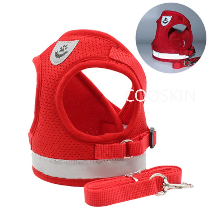 

Reflective Cat Harness And Leash Set Nylon Mesh Kitten Puppy Dogs Vest Harness Leads Pet Clothes For Small Dogs Yorkies Pug