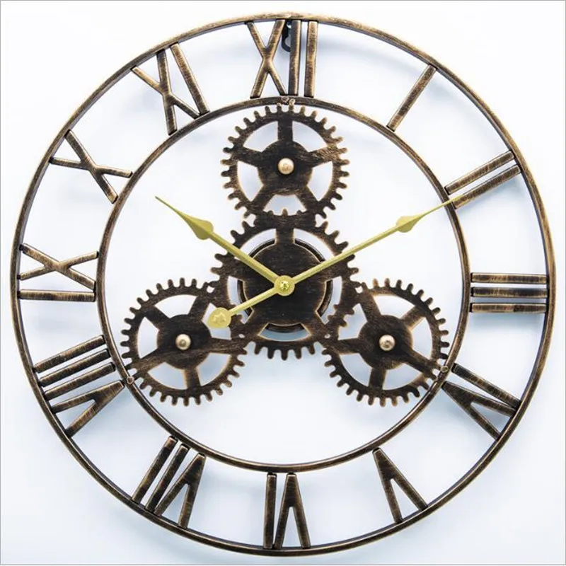 Часы в европейском стиле ретро металлические железные настенные часы с римскими