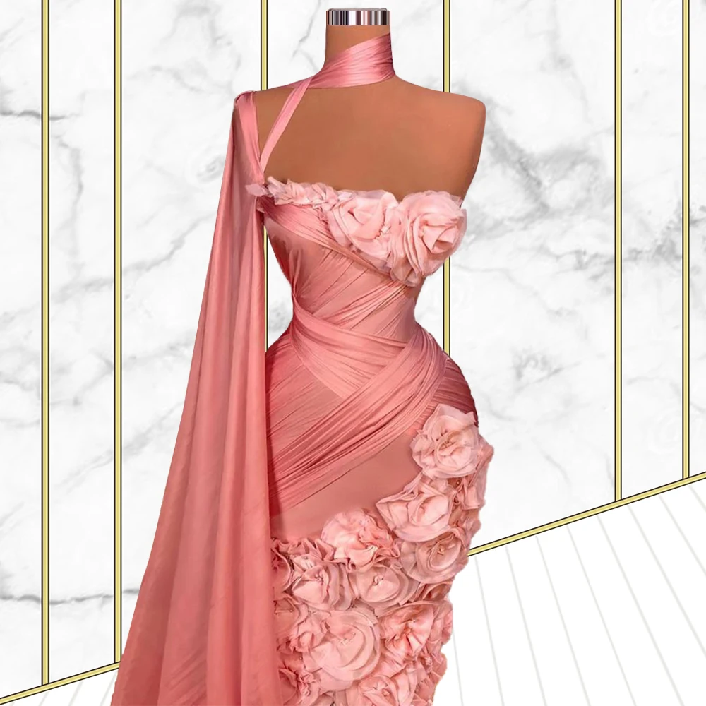 

Flower Formal Prom Gowns Women Evening Party Dresses Celebrity Gala Clothing 2022 Haute Couture New Pageant Outfit Dresses Robes