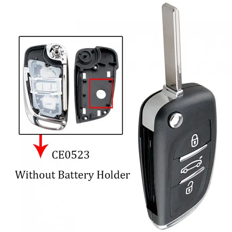3 кнопки CE0523 модифицированный раскладной чехол для ключей с лезвием HU83 подходит