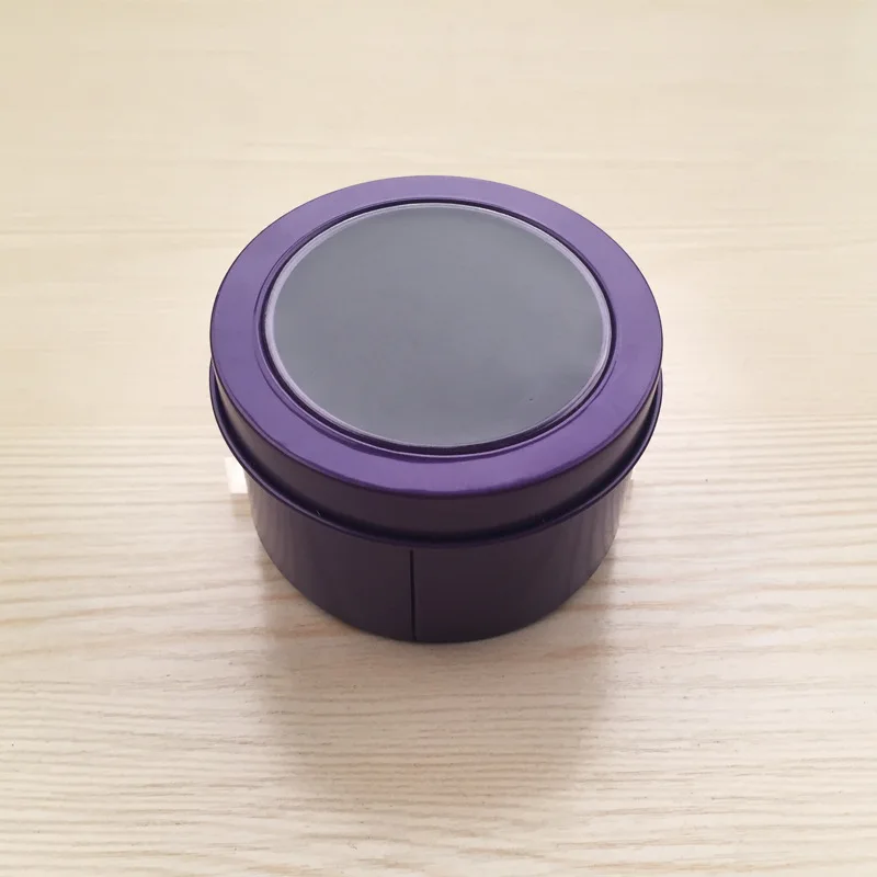 Purple 5 цветов Мини жестяная коробка для хранения чая портативный круглый металлический чехол для свадьбы коробка для конфет упаковка Органайзер Контейнер - Цвет: Purple