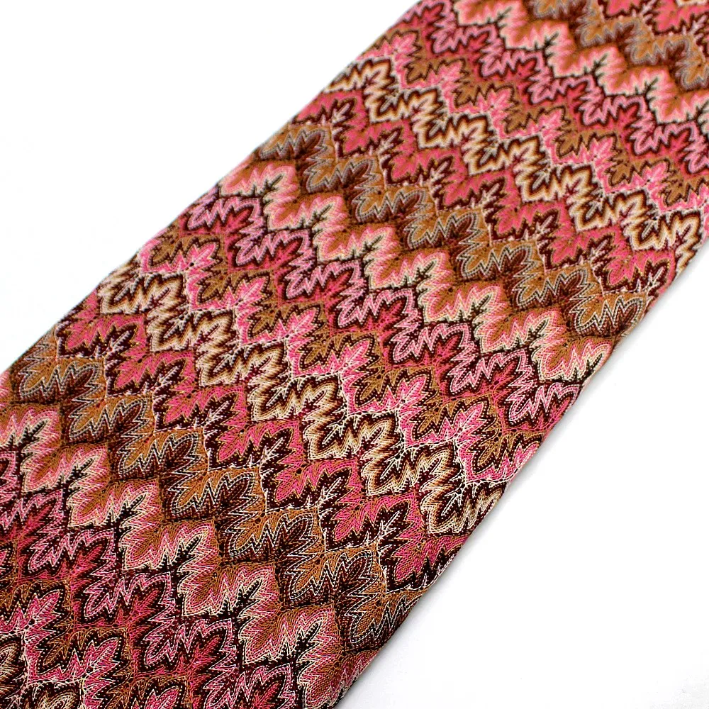 

Zig Zag Knits Lace Fabrics 1 Meter For Dress Pink Wave Striped Crochet Mesh Fabrics Diy Fashion Cloth Maple Leaf 150CM Wide