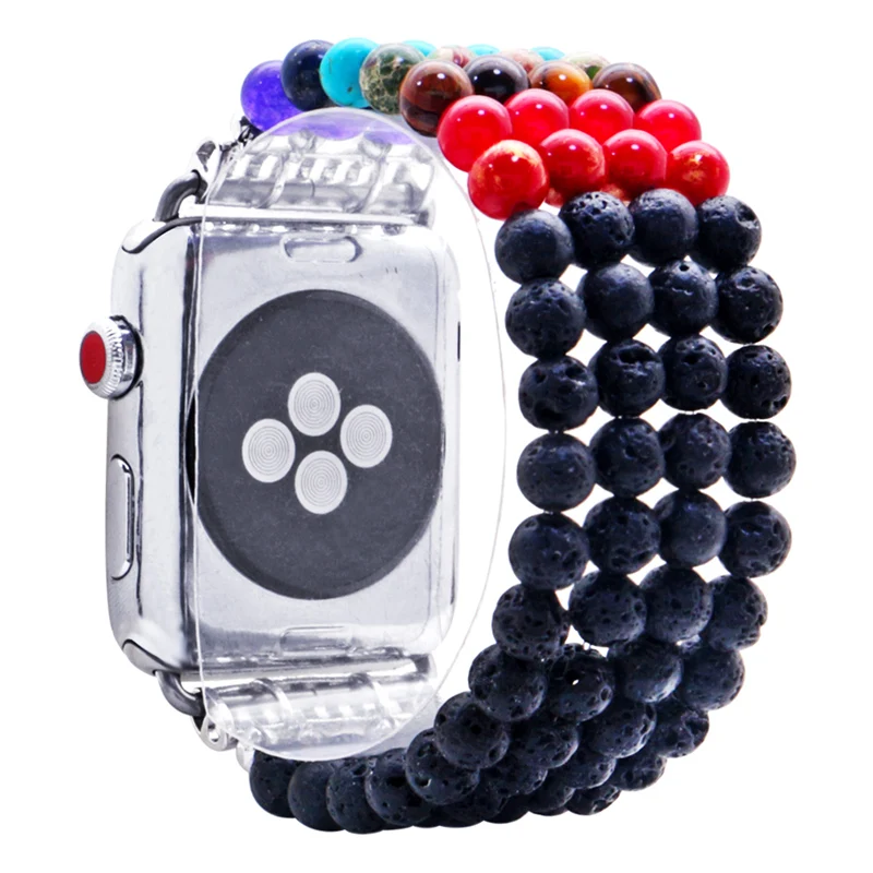 

Volcanic Stone Handmade Elastic Watchband For Colorful Natural Stone Iwatch Apple Watch Strap Wrist Band For Women Men