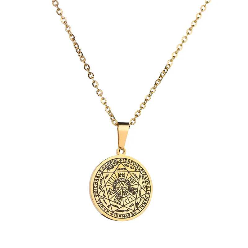 Style2 Gold ELSEMODE Seven Archangels подвеска чокер массивное серебряное ожерелье из нержавеющей стали для женщин аксессуары к платью - Окраска металла: Style2 Gold