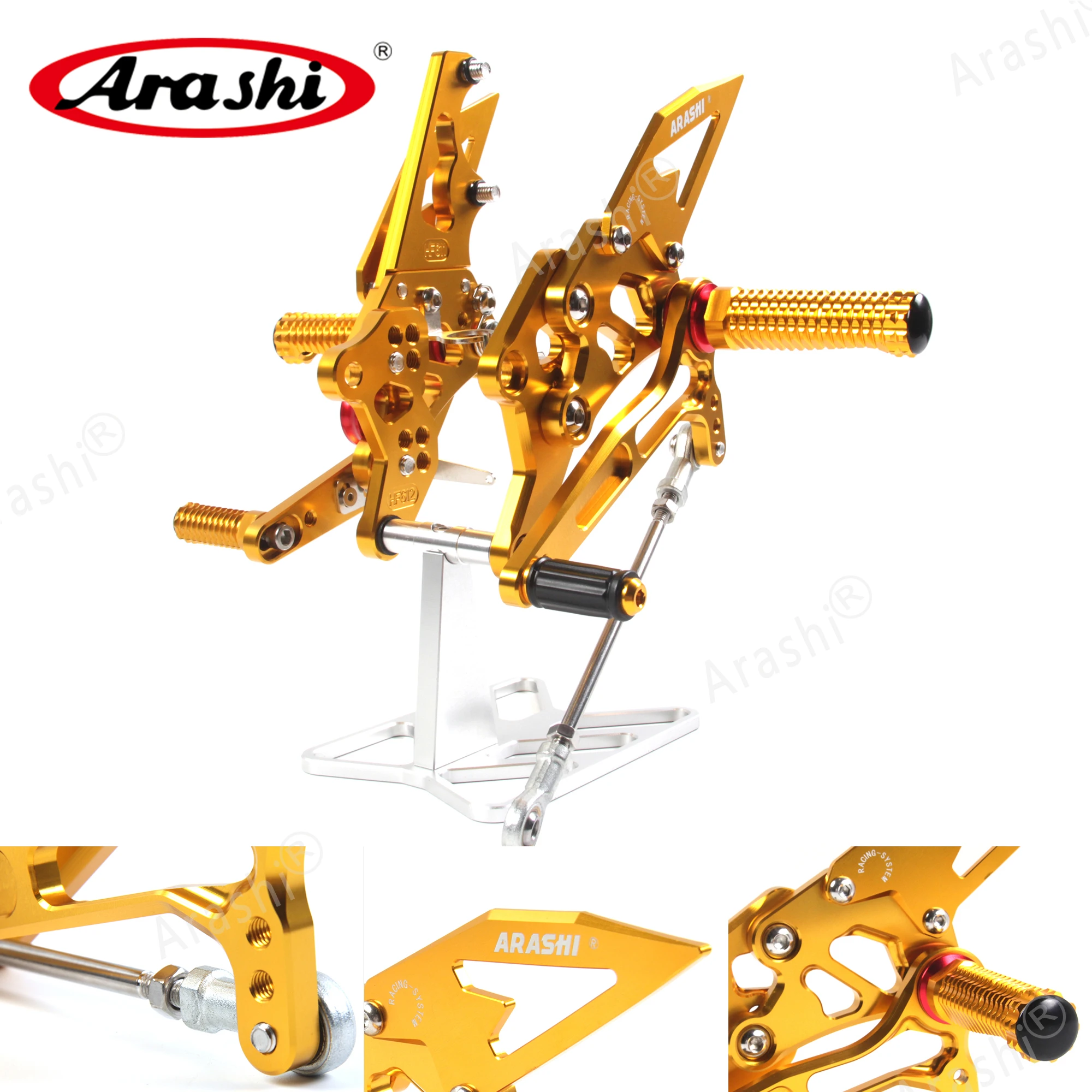 Arashi регулируемая подножка для YAMAHA YZF R3 R25 / MT03 MT25 2015 2021 CNC подножки задние комплекты