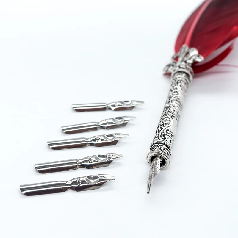 Антикварная перьевая ручка с перьями косой ручкой 5 наконечниками подарки