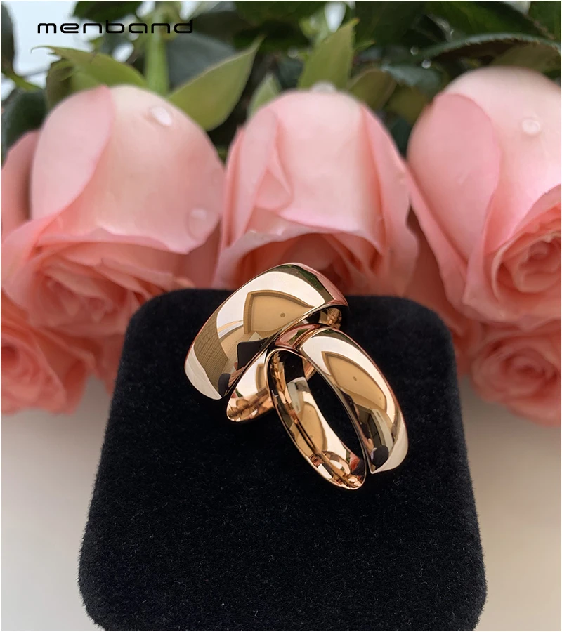 Кольца из карбида вольфрама цвета розового золота для мужчин и женщин