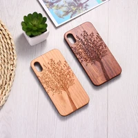 natural tree plants art engraved wood phone case coque funda for iphone 11 12 13pro max 7 7plus 8 8plus xr x xs max