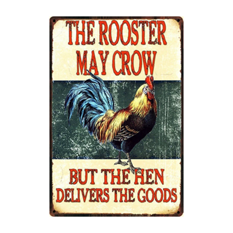 

[ Kelly66 ] Market Fresh Eggs Vintage Metal Sign Tin Poster Home Decor Bar Wall Art Painting 20*30 CM Size y-1030