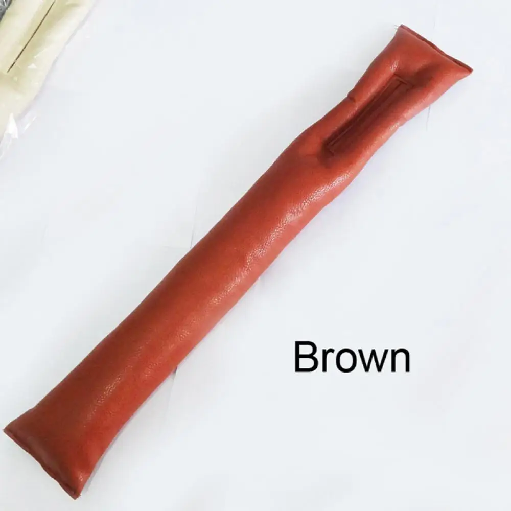brown 1 шт. PU Кожаный Автомобильный заполнитель сиденья стоп герметичная капля Герметичная прокладка наполнителя коврик подушка центральная консоль стикер для подлокотника - Название цвета: brown