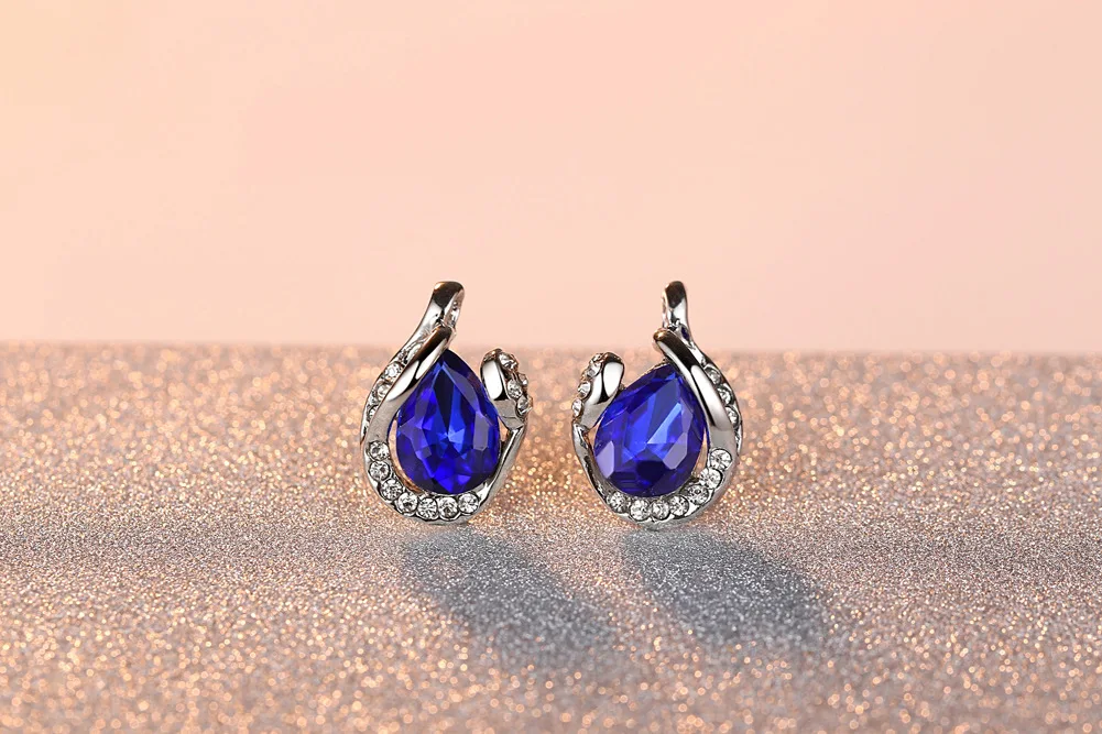 Double Fair Classic Beauty Teardrop Sets For Women Wedding Engagement Jewelry Necklace& Earring Fashionable Jewellry KAS099
