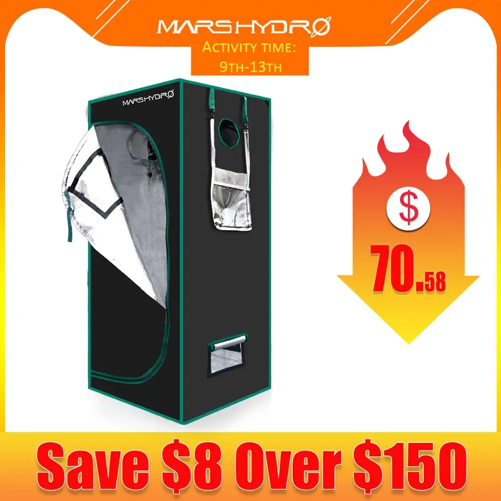 MarsHydro 1680D 70x70x160cm Grow Tent Diamond светоотражающий майлар, Крытый Гидропоника, шатер для выращивания(27 ''x 27'' x 63 ''
