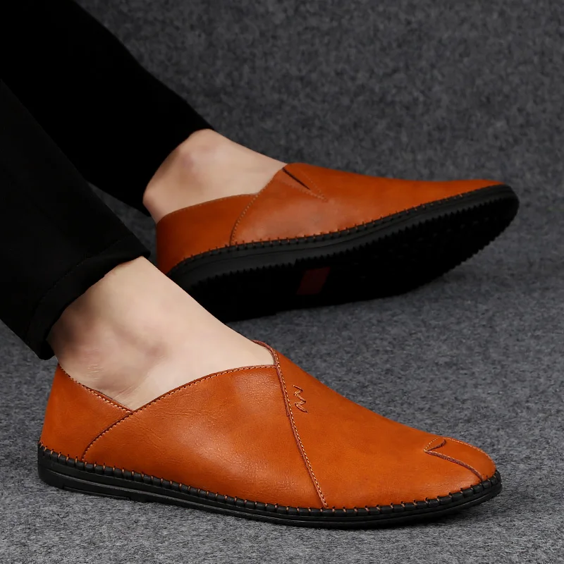 2019 New Men Shoes Casual Leather Breathable Moccasins Loafers Male Flats Luxury Fashion Slip On Driving Big Size 46 | Обувь