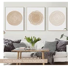 Современные минималистичные картины на холсте в стиле бохо, абстрактные геометрические постеры и принты круглой формы, Настенная картина для гостиной, украшение для дома