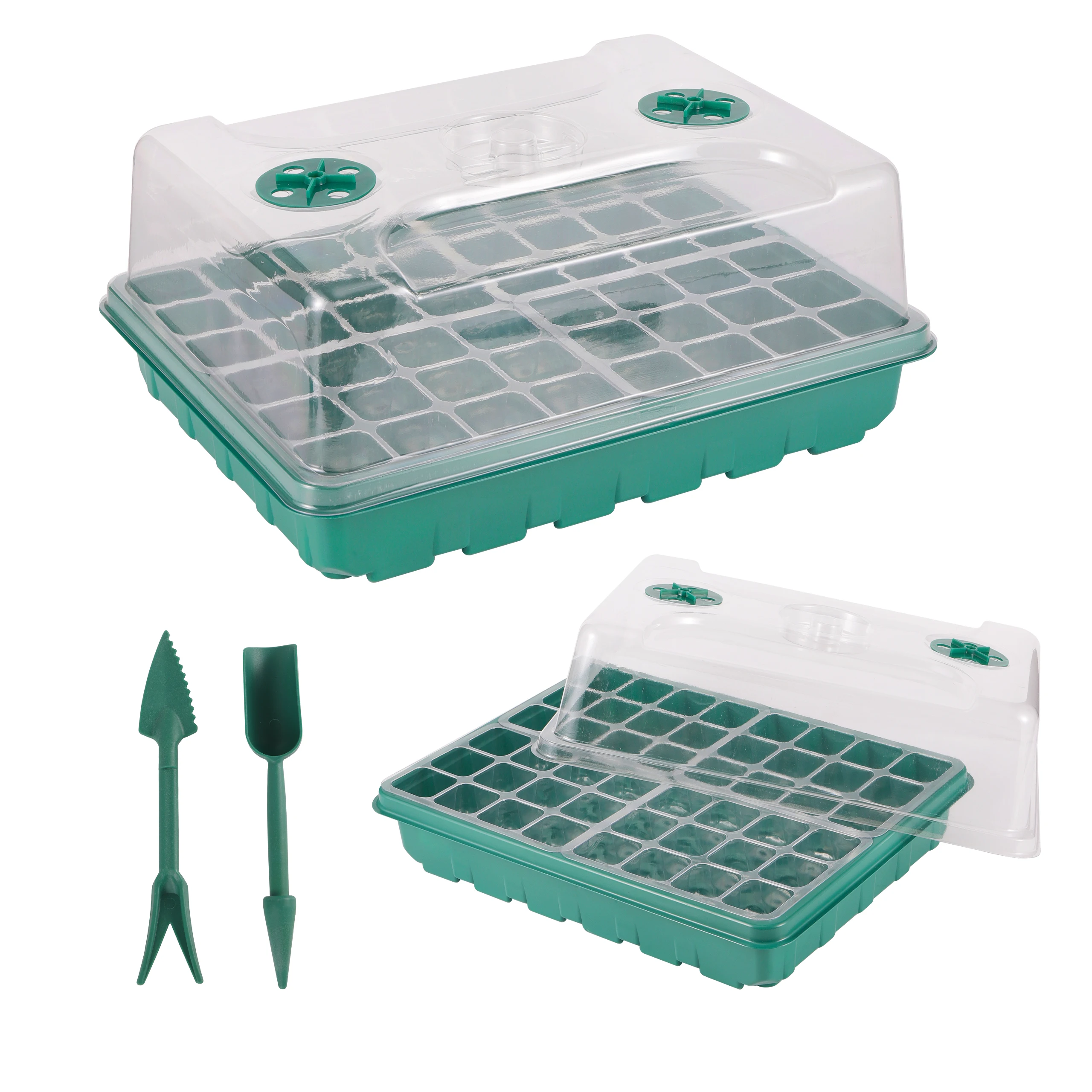 

2Pcs Cells Seedling Starter Tray Extra Strength Seed Germination Plant Flower Pots Nursery Grow Box Propagation For Gardening