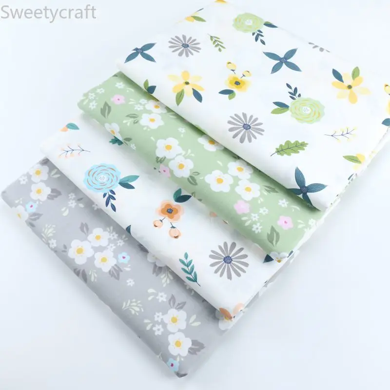 100% саржевая хлопковая ткань с цветочным рисунком для шитья DIY постельные
