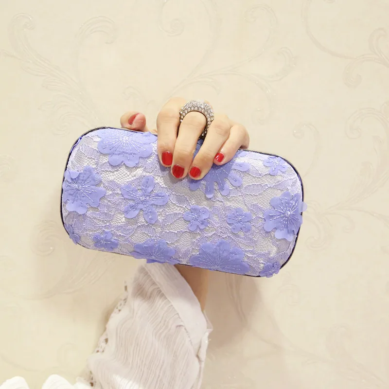 

Fashion Elegant Lace Clutch Bag Embroidery Flower Evening Shoulder Bag Exquisite Wedding Party Pouch Elegant Ladies Purse