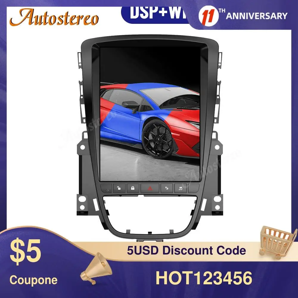 Головное устройство для OPEL Astra J 2010 + Android 9 0 в стиле Тесла с GPS навигацией без DVD